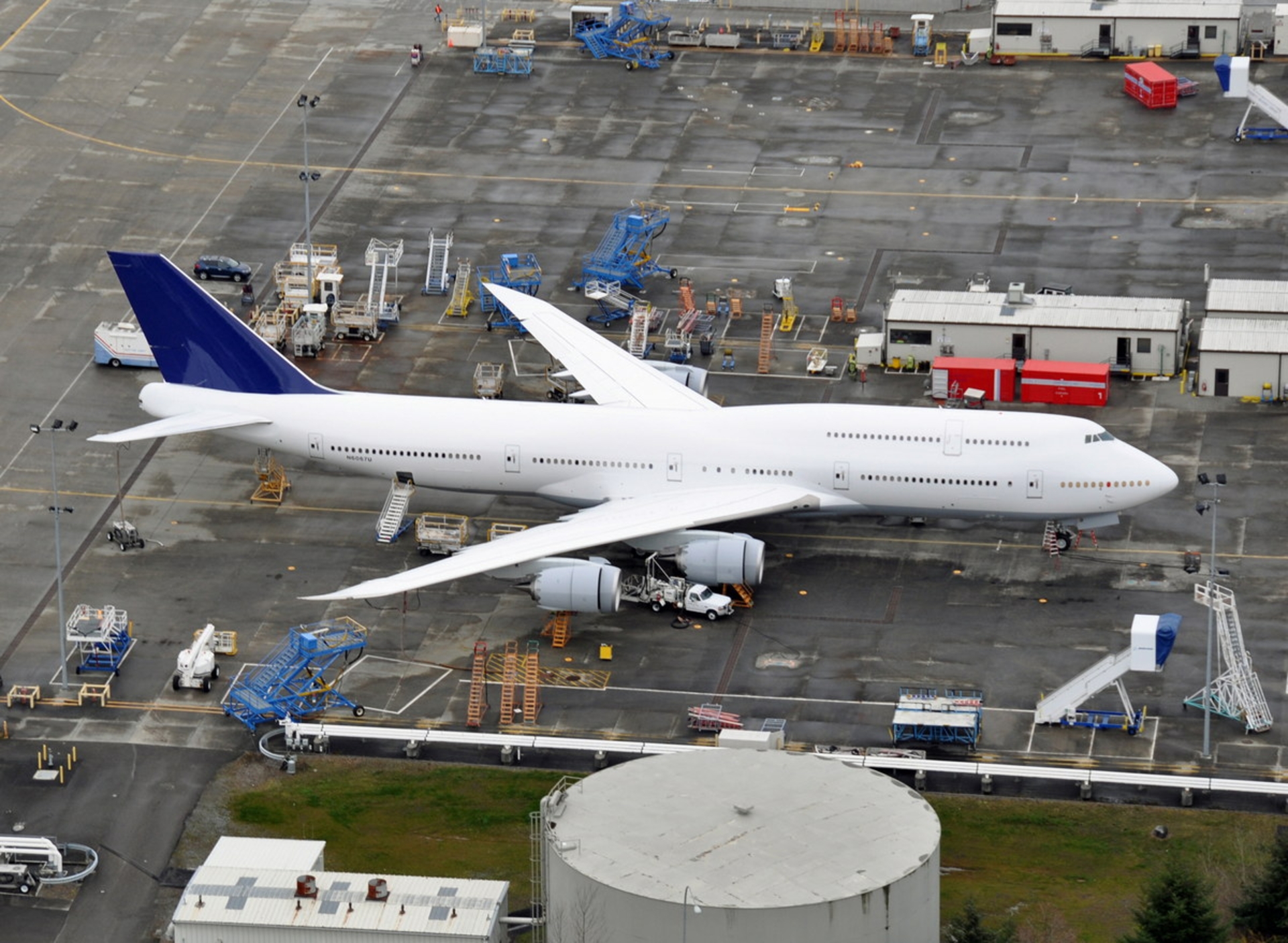 عکس هوایی از هواپیمای بویینگ Boeing 747-8