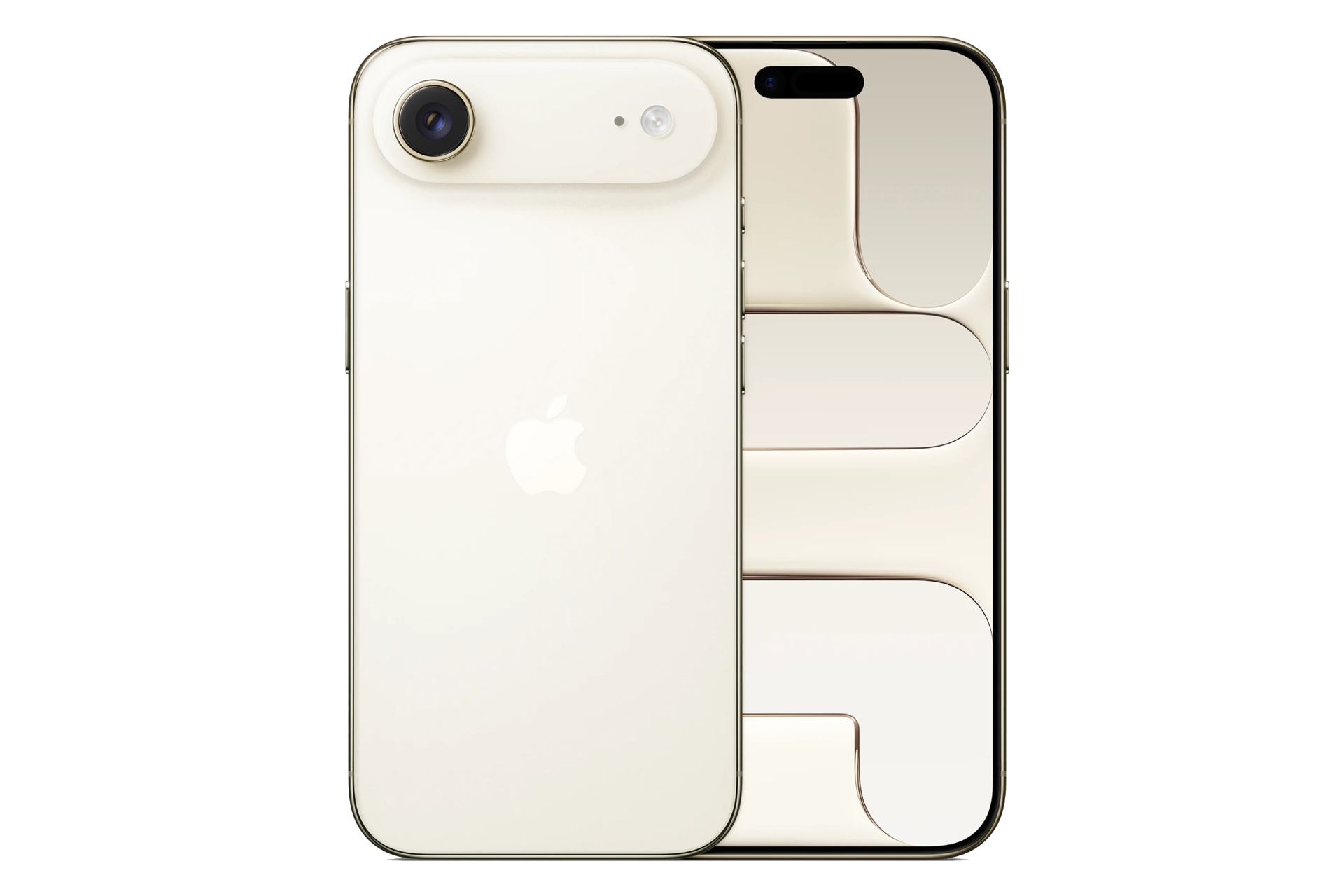 گوشی موبایل اپل آیفون ایر رنگ لایت گلد نمای پنل جلو و پشت Apple iPhone Air