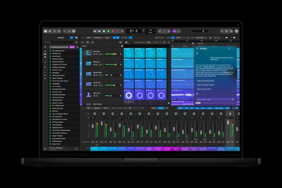پنل ابزارهای هوش مصنوعی در نرم‌افزار Creator Studio اپل (Apple)
